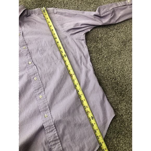 Polo Ralph Lauren Men's Button Down Size 16 Long Sleeve Purple White - Picture 13 of 13